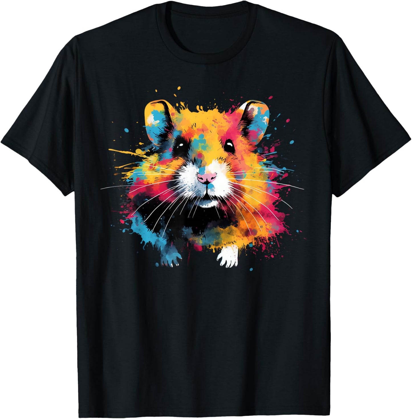 Cool Hamster on Colourful Painted Hamster , black T-Shirt - T-Shirt | Black