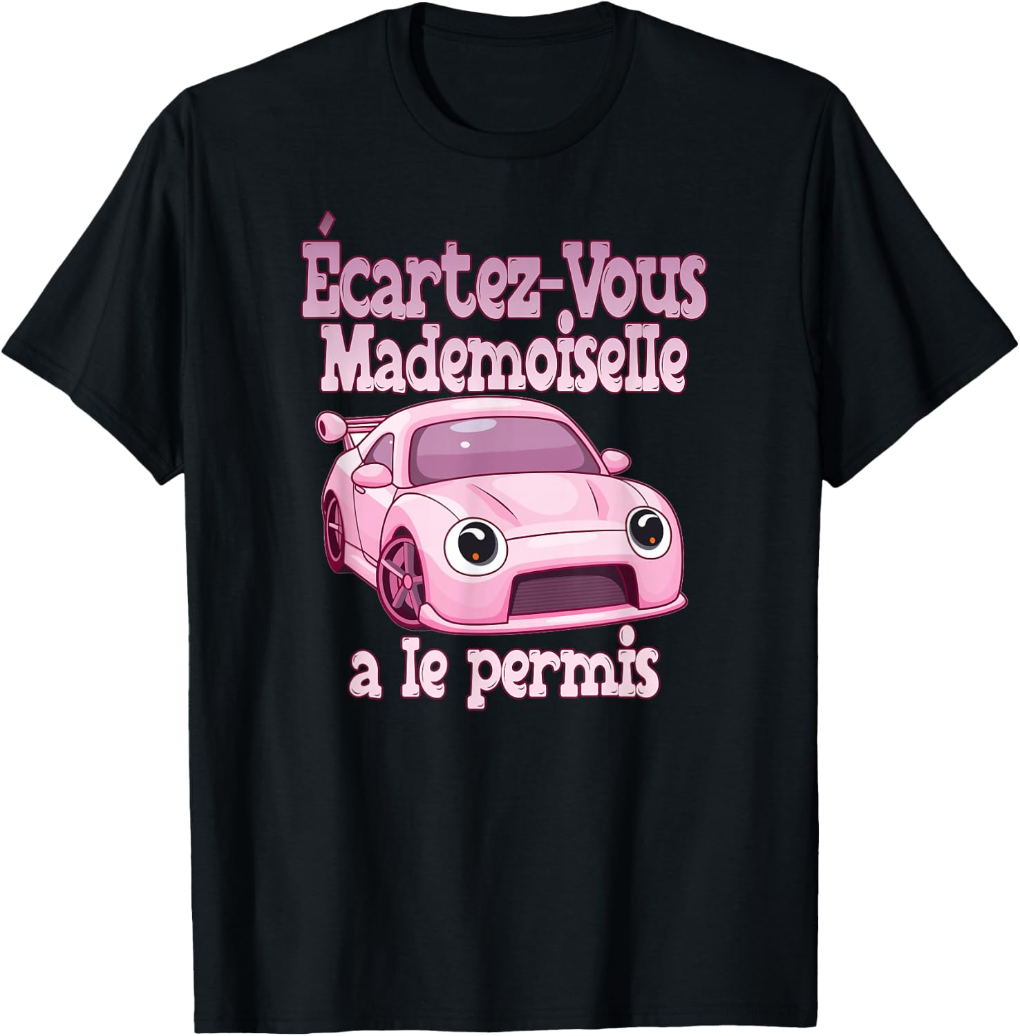 New Young Driver Car Pink Woman Gift Humor , Black, S T-Shirt - T-Shirt | Black