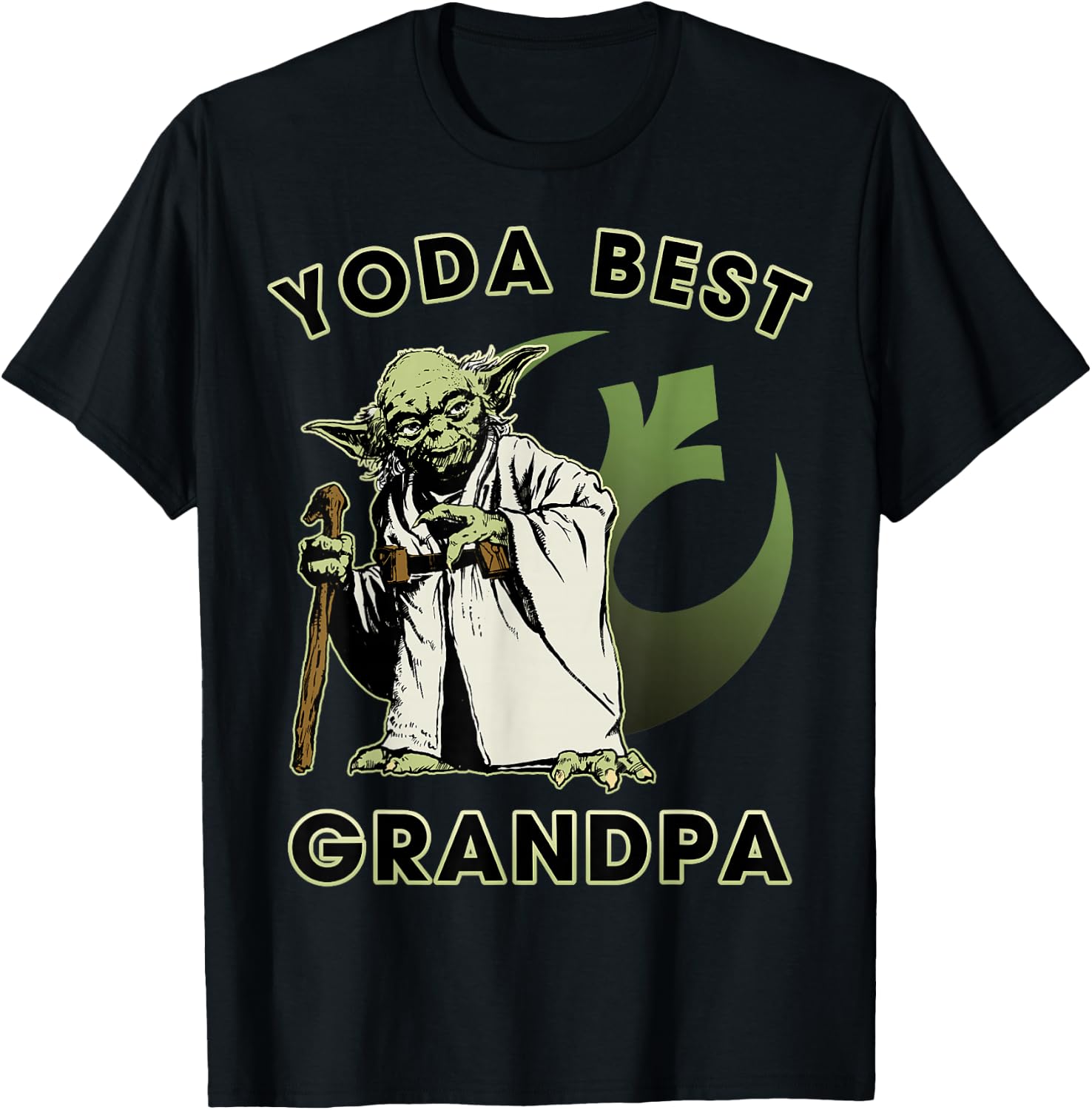 Star Wars Yoda Best Grandpa Rebel Logo T-Shirt - T-Shirt | Black