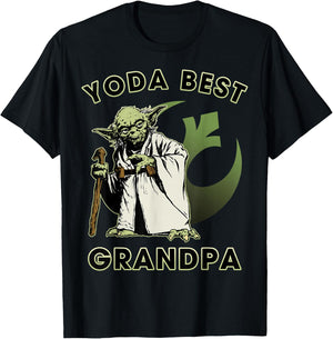 Star Wars Yoda Best Grandpa Rebel Logo T-Shirt - T-Shirt | Black