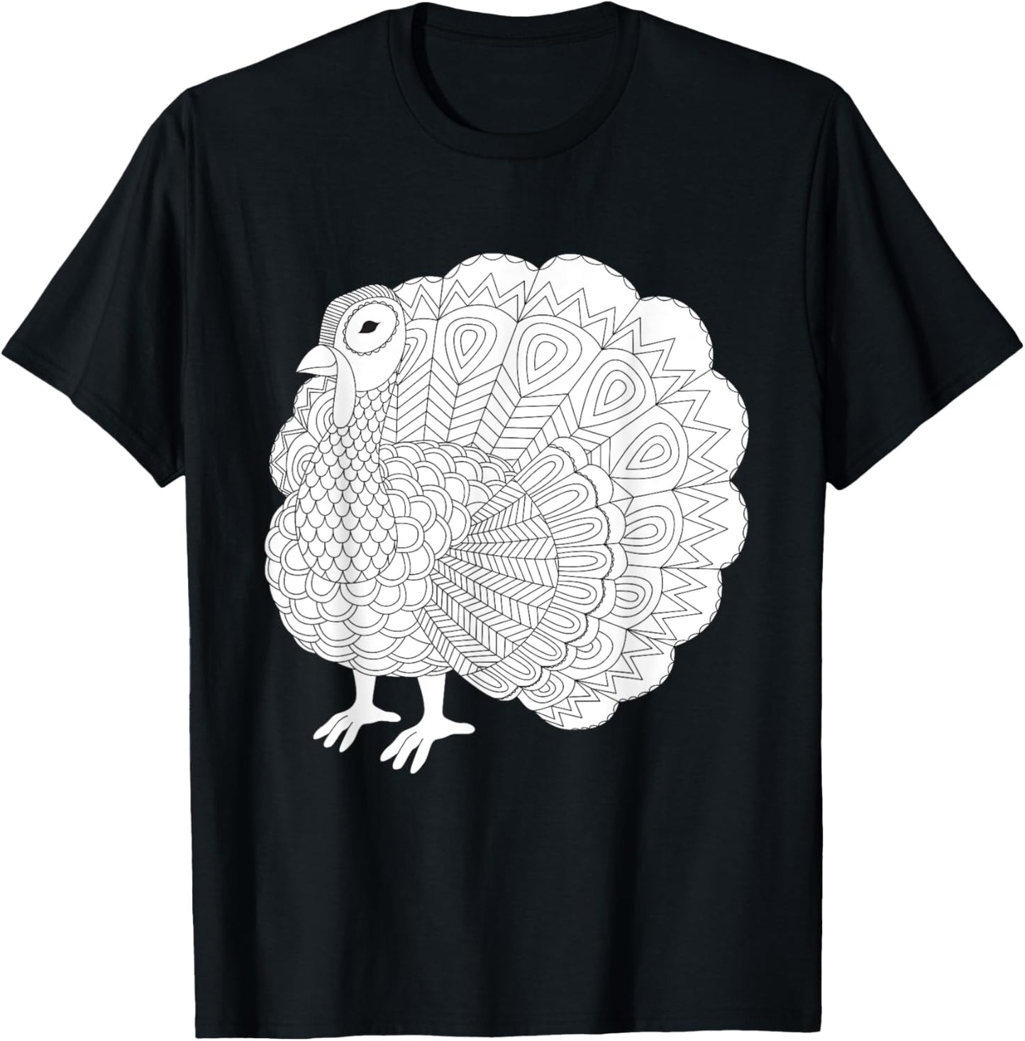 Fall Thanksgiving Turkey Color Your Own Shirt Colorific T-Shirt - T-Shirt | Black