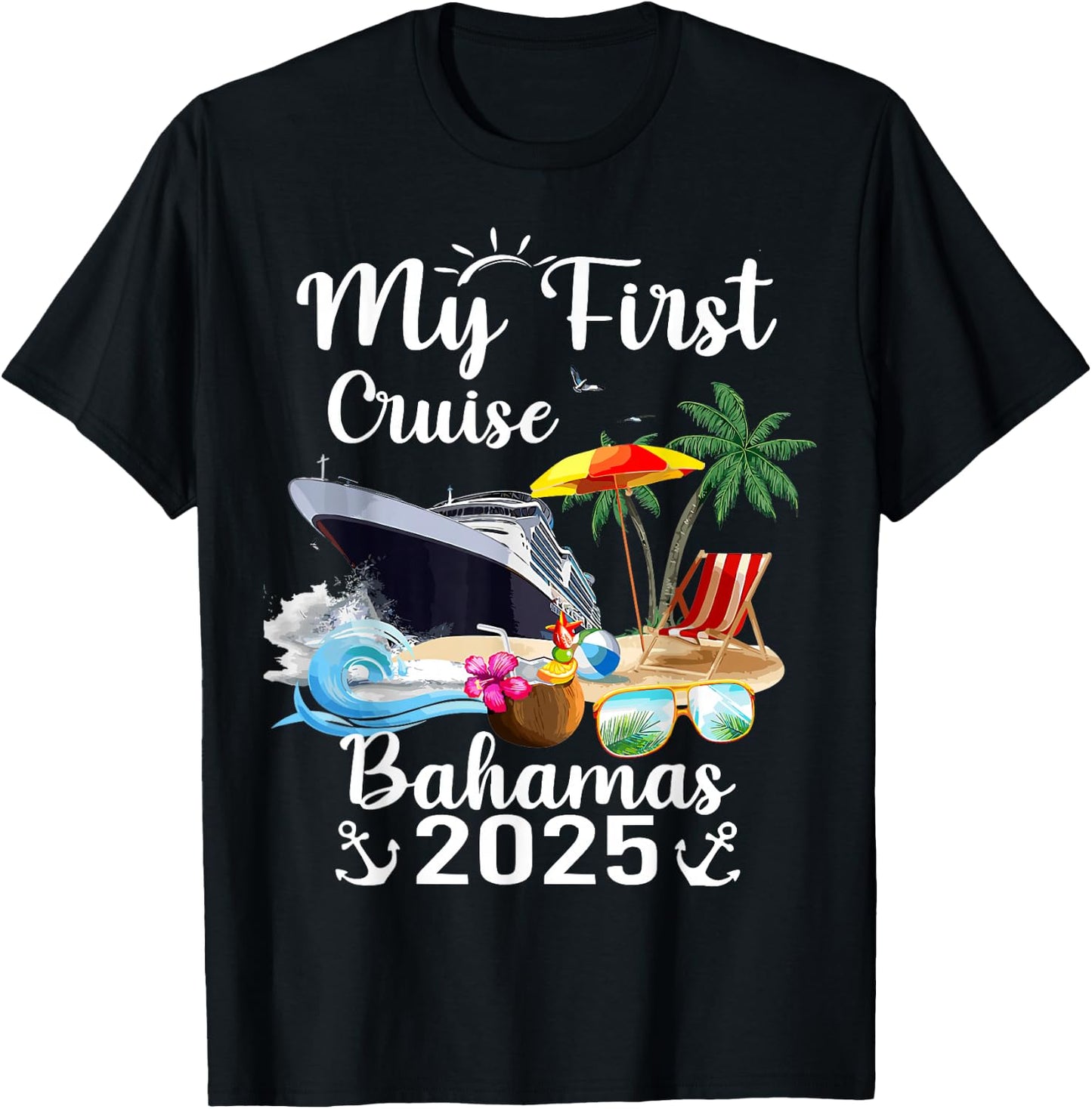 My First Cruise Bahamas 2025 T-Shirt - T-Shirt | Black