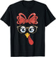 Thanksgiving Turkey Face Leopard Glasses Women Girls T-Shirt - T-Shirt | Black