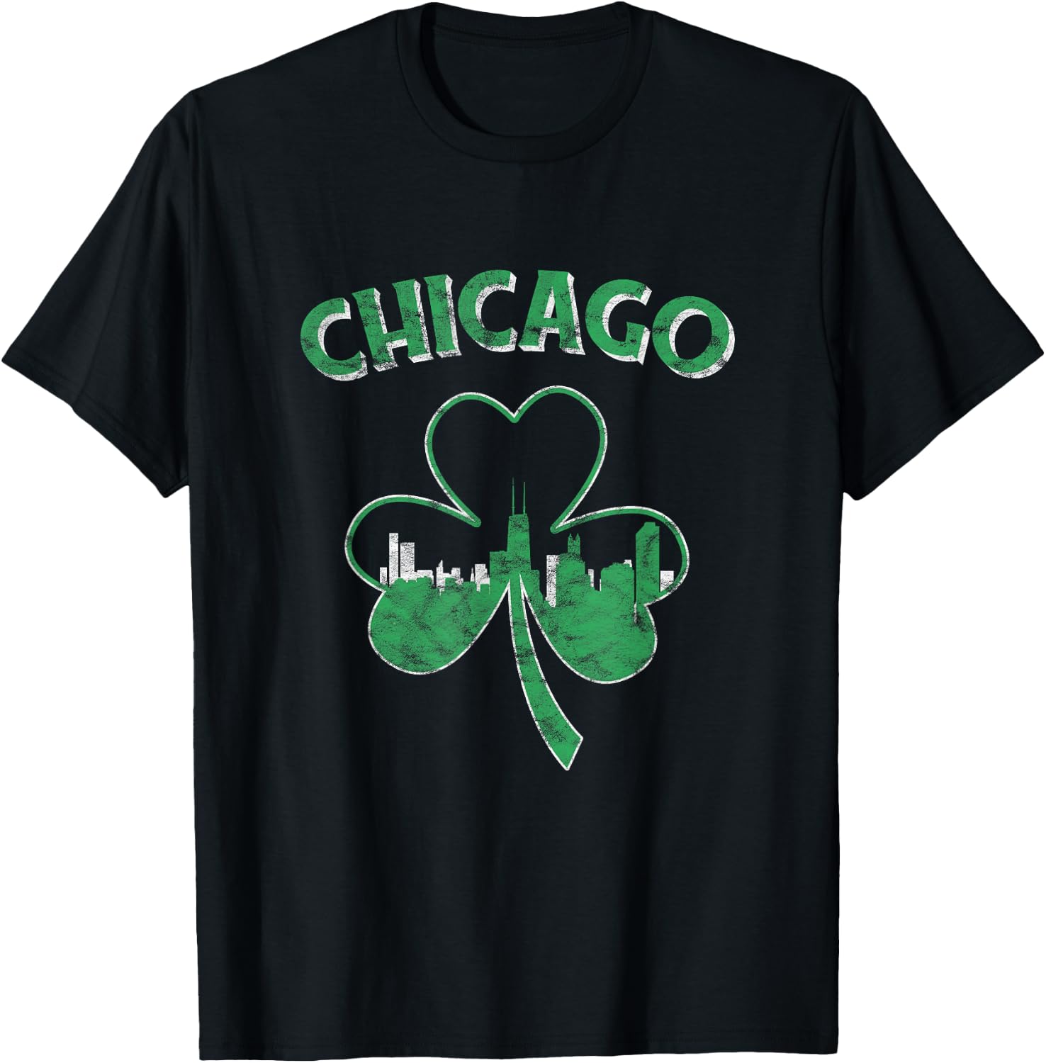 Retro Chicago St Patricks Day Shirt Parade Men Women T-Shirt - T-Shirt | Black