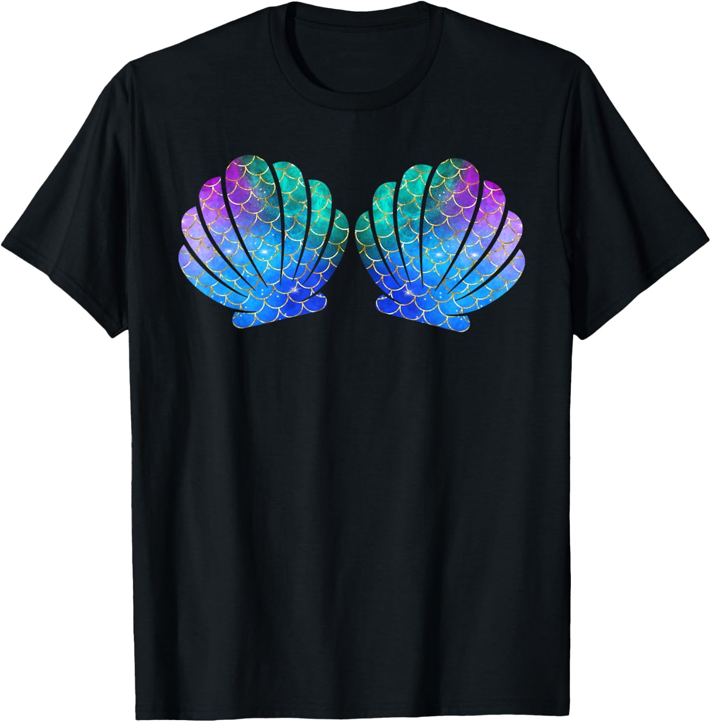 Mermaid Costume Women's Carnival Shell , black T-Shirt - T-Shirt | Black