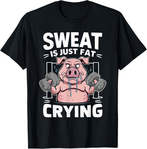 Pig Sweat Is Just Fat Crying Pig Lovers T-Shirt - T-Shirt | Black