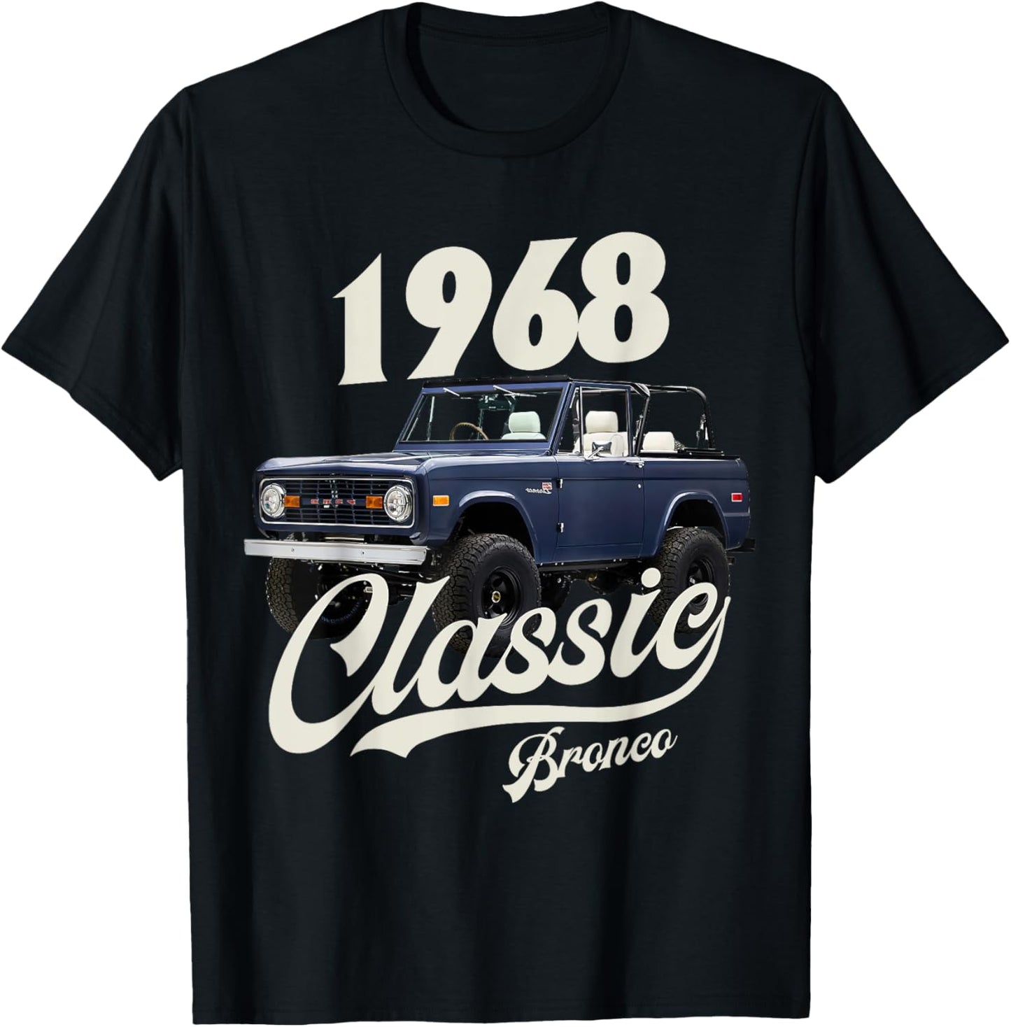 Classic bronco 1968 dark blue , Small, Black T-Shirt - T-Shirt | Black
