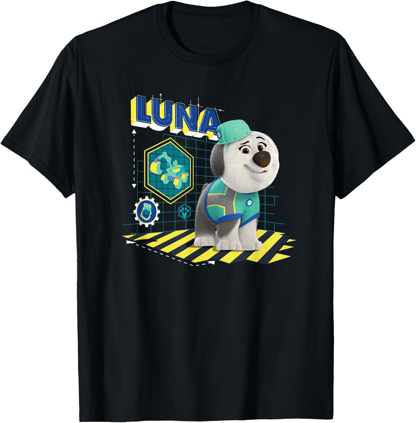 Disney Junior Pupstruction Luna Sheepdog Steam Shovel T-Shirt - T-Shirt | Black
