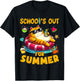Schools Out For Summer Teacher Cat Lover Last Day Of School T-Shirt - T-Shirt | Black