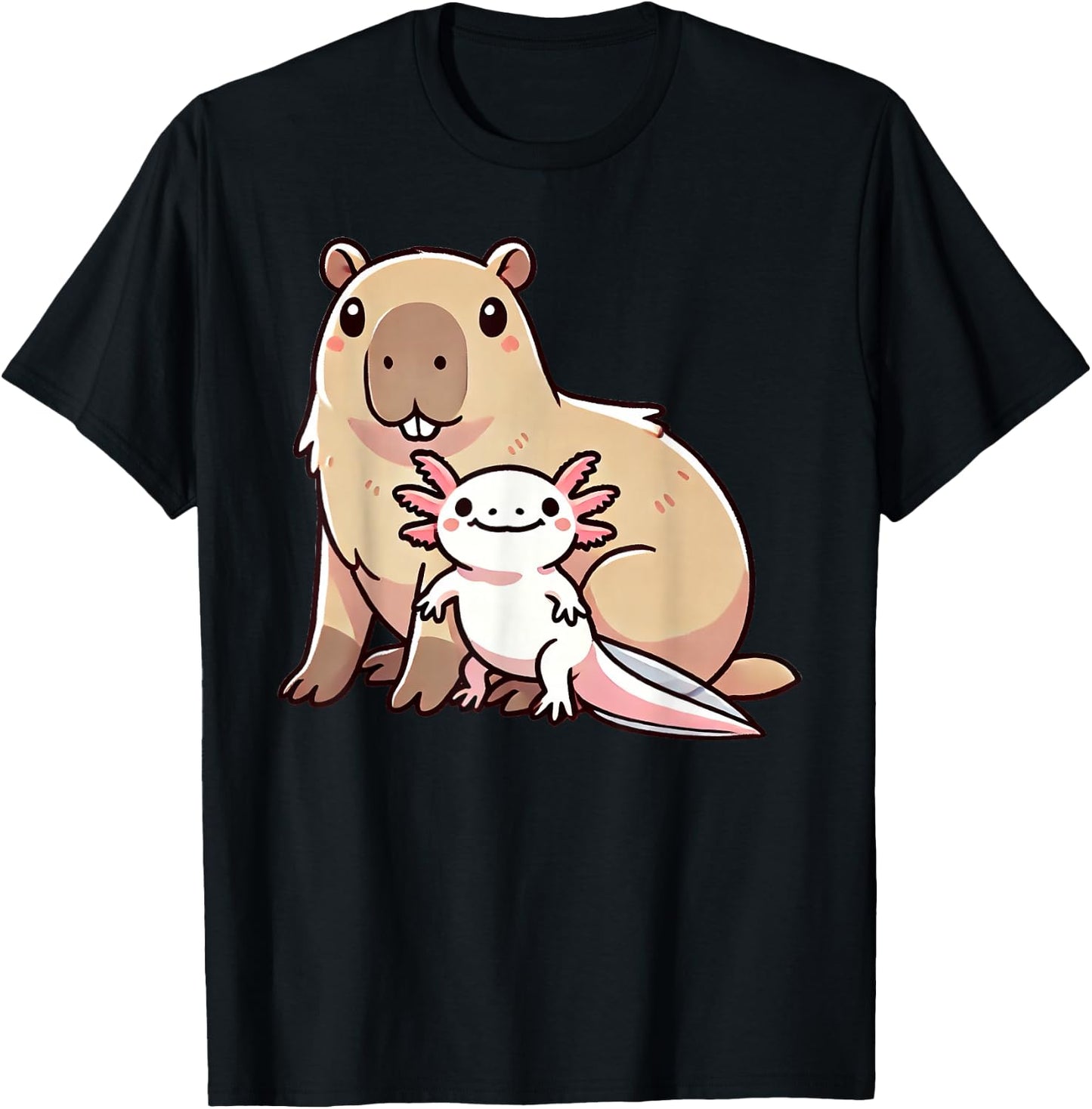Adult Black Cartoon Animal Theme Classic Fit Short Sleeve Small T-Shirt - T-Shirt | Black