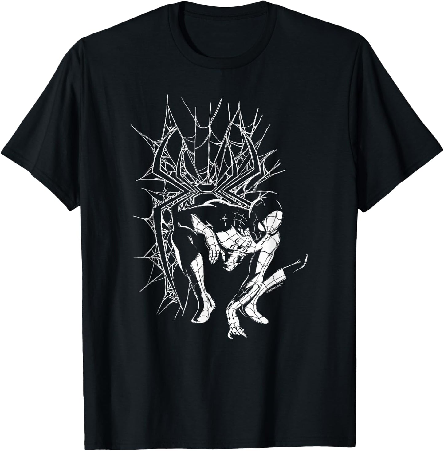 Marvel Spider-Man Day Line Art Spidey Pose T-Shirt - T-Shirt | Black
