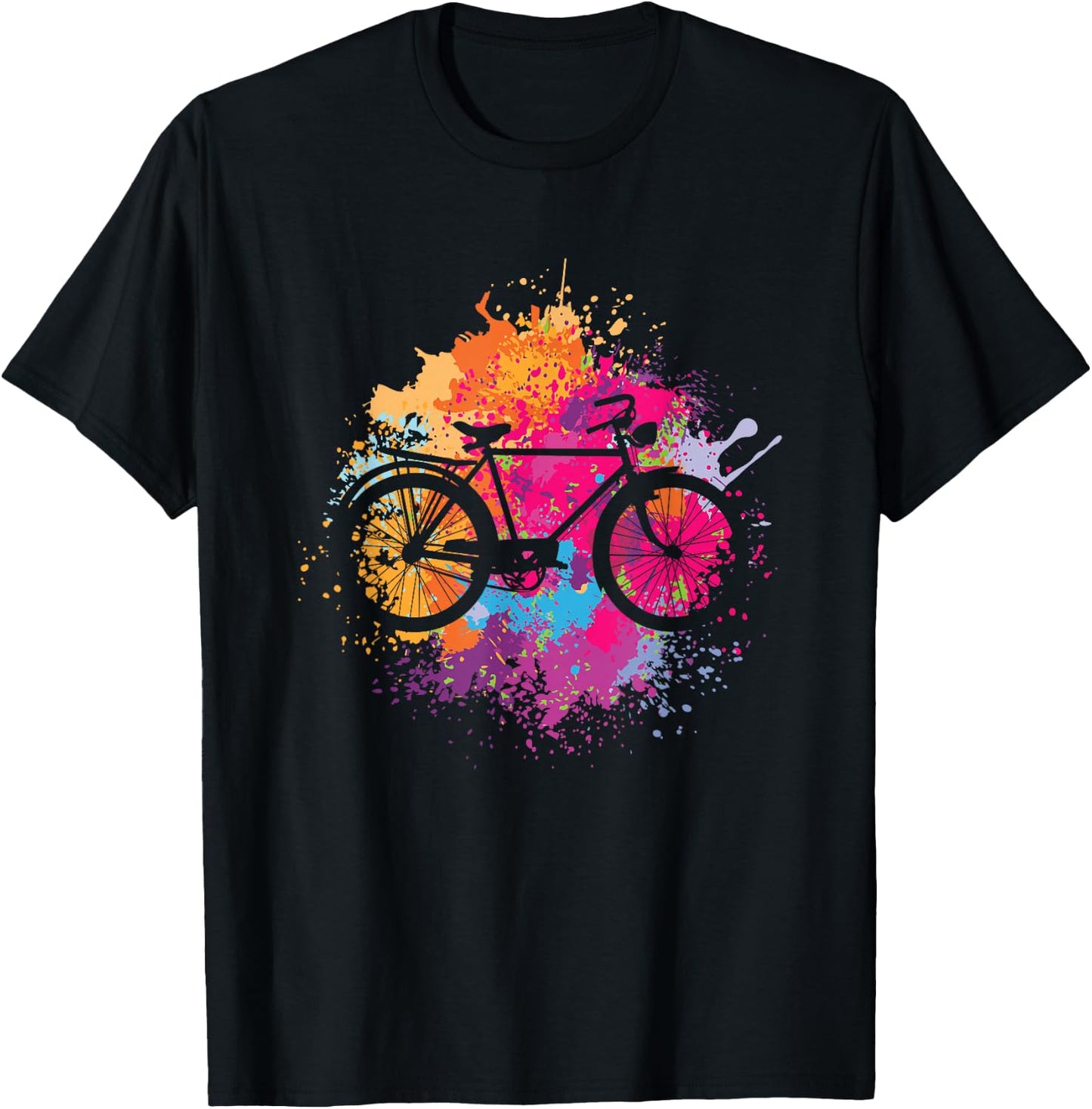 Vintage Bike with Splash Paint T-Shirt - T-Shirt | Black