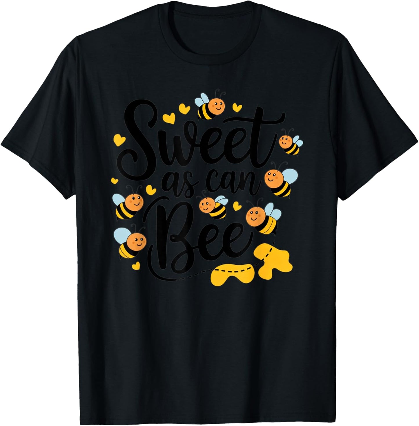 Sweet As Can Bee Cute T-Shirt - T-Shirt | Black