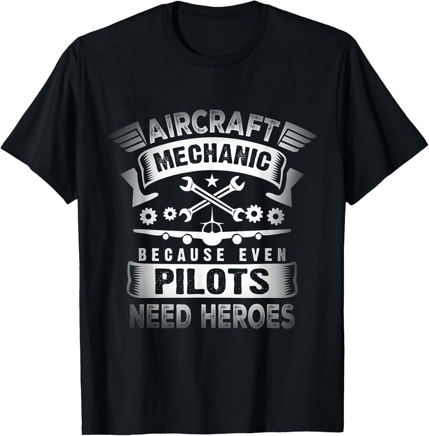 Airplane Mechanic Funny Aviation Technician T-Shirt - T-Shirt | Black
