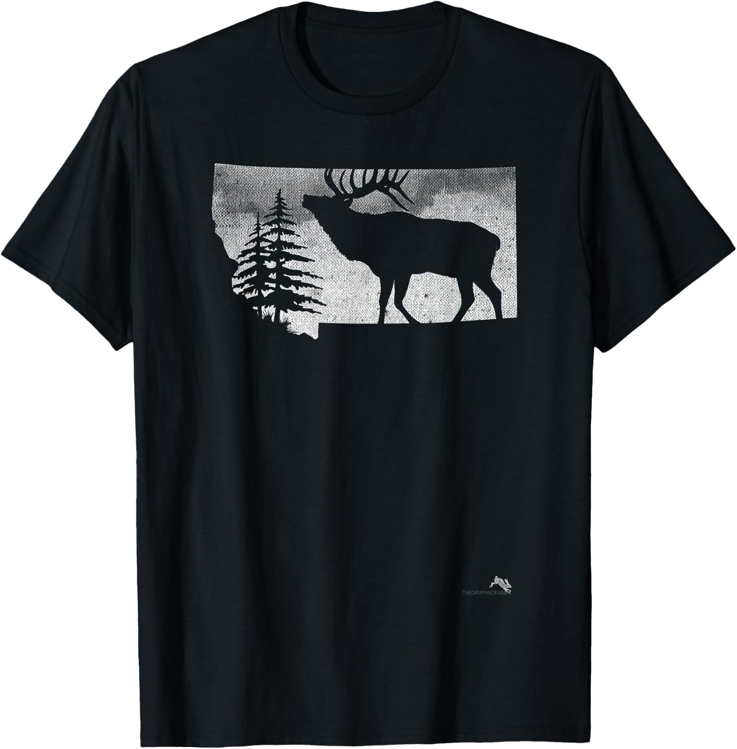Montana Elk Hunter T-Shirt - T-Shirt | Black