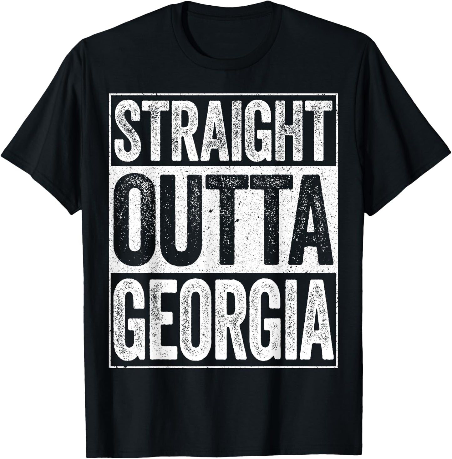 Straight Outta Georgia GA State Shirt T-Shirt - T-Shirt | Black