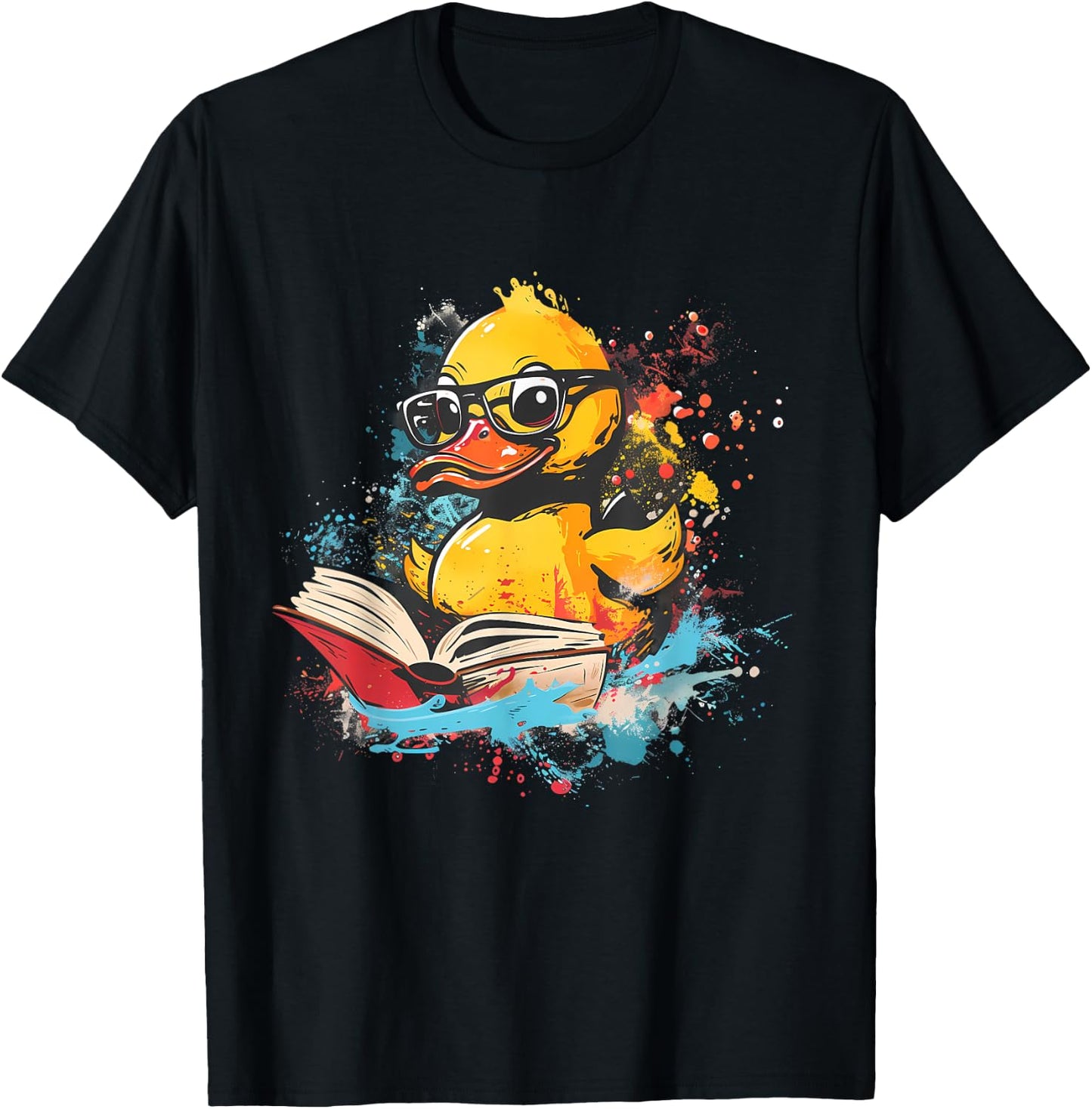 Rubber Duck Reading Book Rubber Duckie Rubber Duckling T-Shirt - T-Shirt | Black