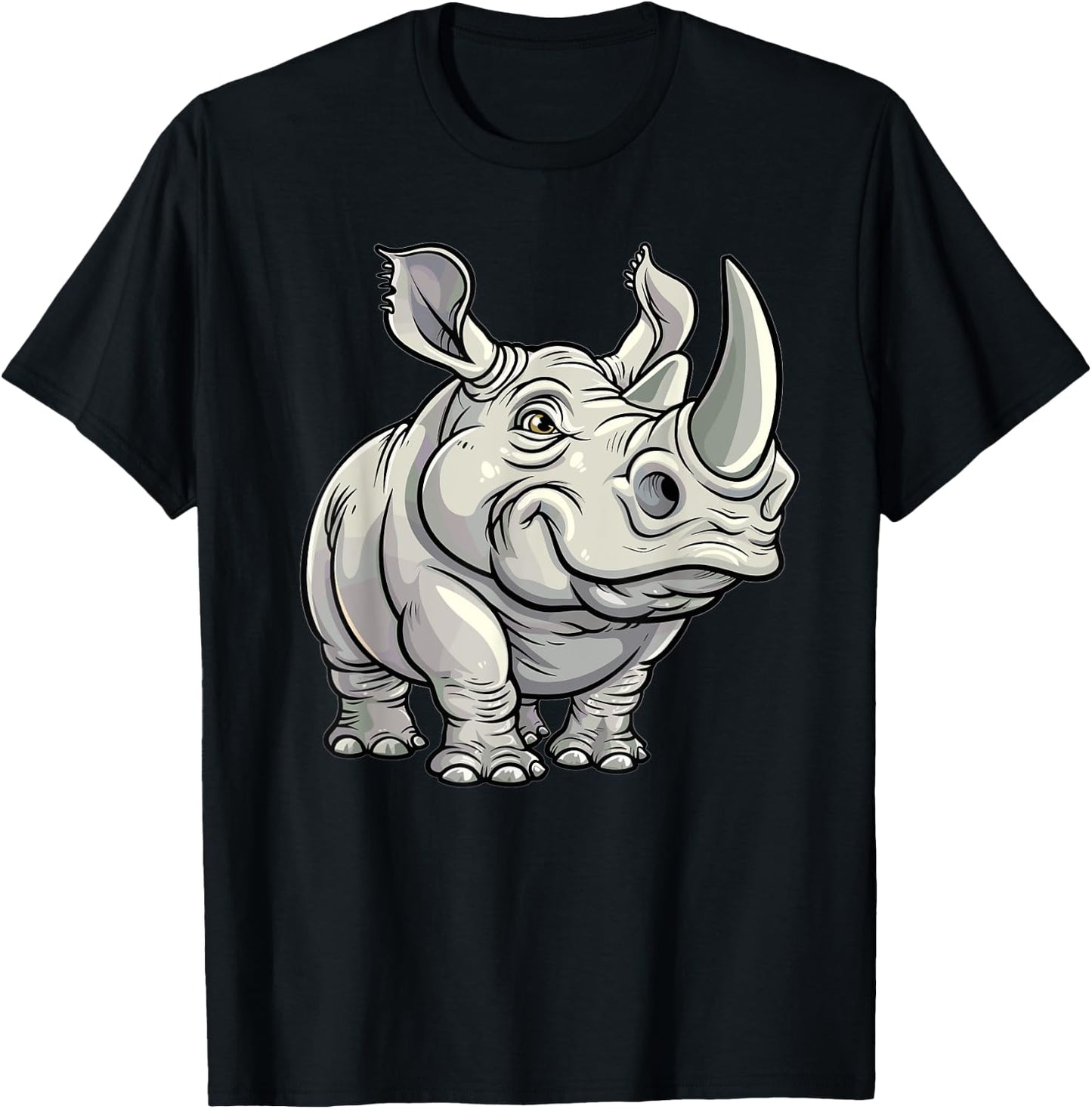 Cartoon Rhino I Rhino for Kids T-Shirt - T-Shirt | Black