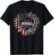Happy Memorial Day USA Flag Sunflower Patriotic Veterans Day T-Shirt - T-Shirt | Black