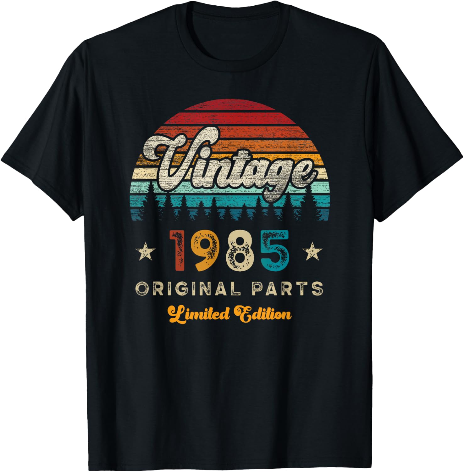 Vintage 1985 Birthday 40 Years Old Limited Edition , black T-Shirt - T-Shirt | Black