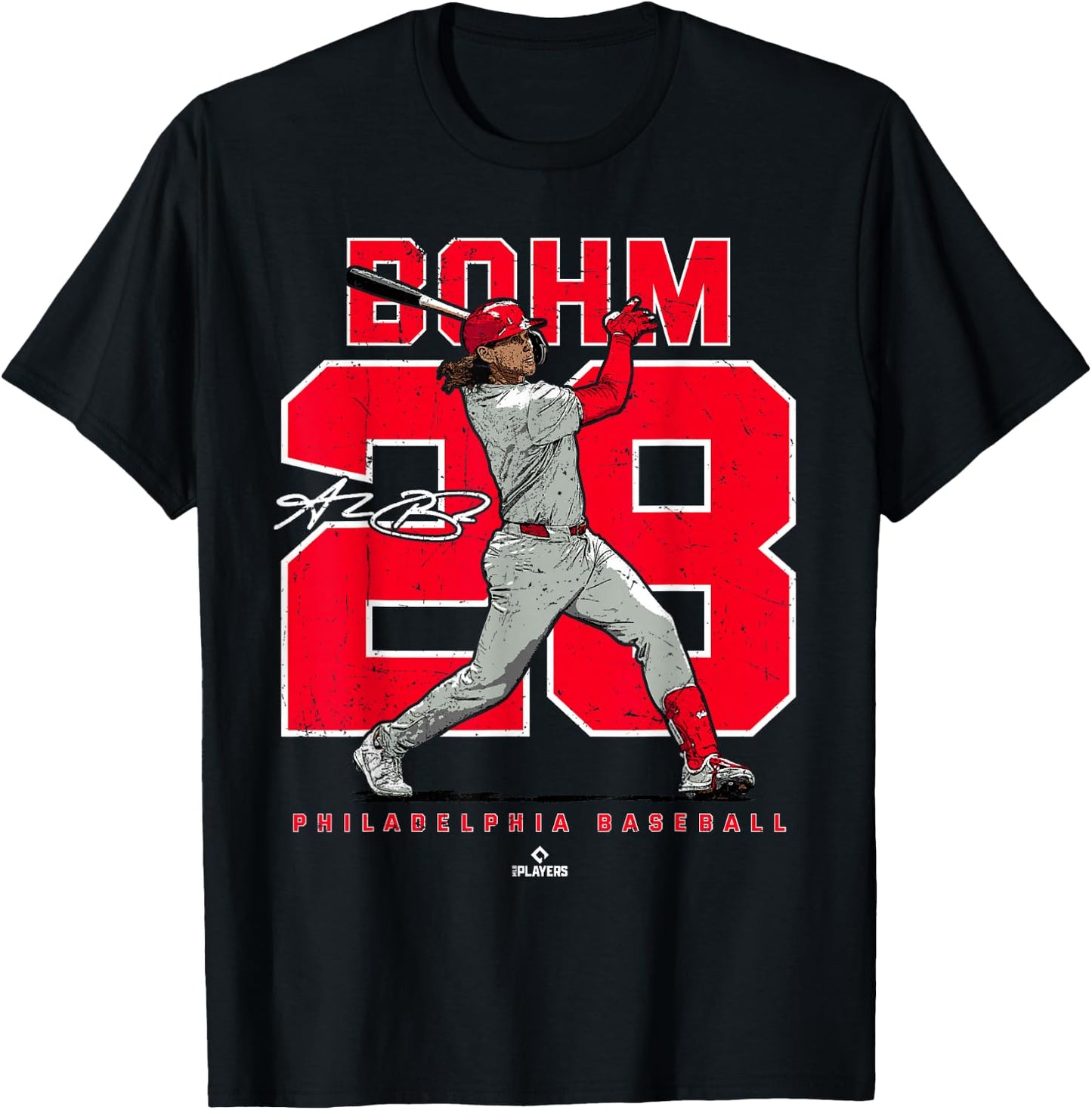 Ballpark MVP Number and Portrait Alec Bohm Philadelphia MLBPA , Small, Black T-Shirt - T-Shirt | Black