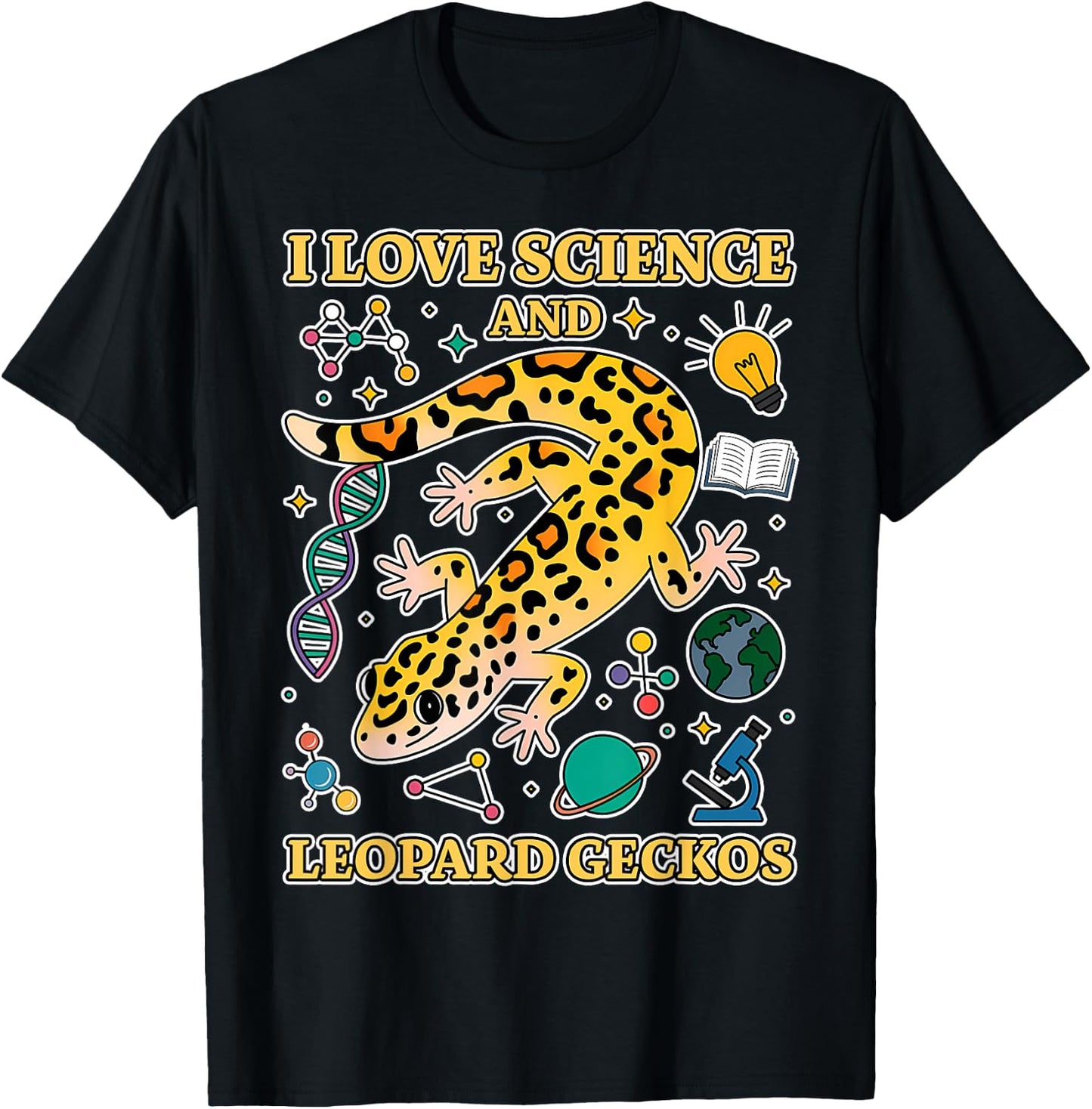 Leopard Geckos Science Student Leopard Gecko T-Shirt - T-Shirt | Black