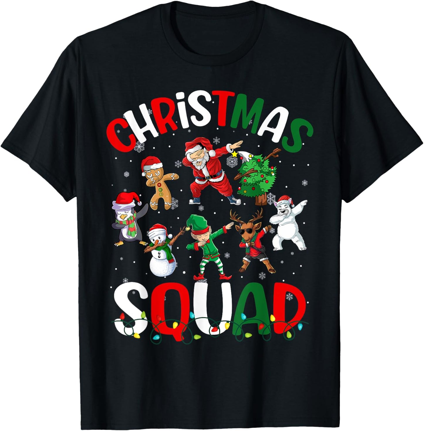 Dabbing Santa Elf Xmas PJs Christmas Girl Youth Boy Kids T-Shirt - T-Shirt | Black