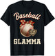 Baseball Glamma Bandana Leopard Heart Fans Mother's Day T-Shirt - T-Shirt | Black