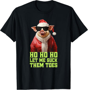Hell Yeah I Suck Toes Weird Festive Embarrassing Christmas T-Shirt - T-Shirt | Black