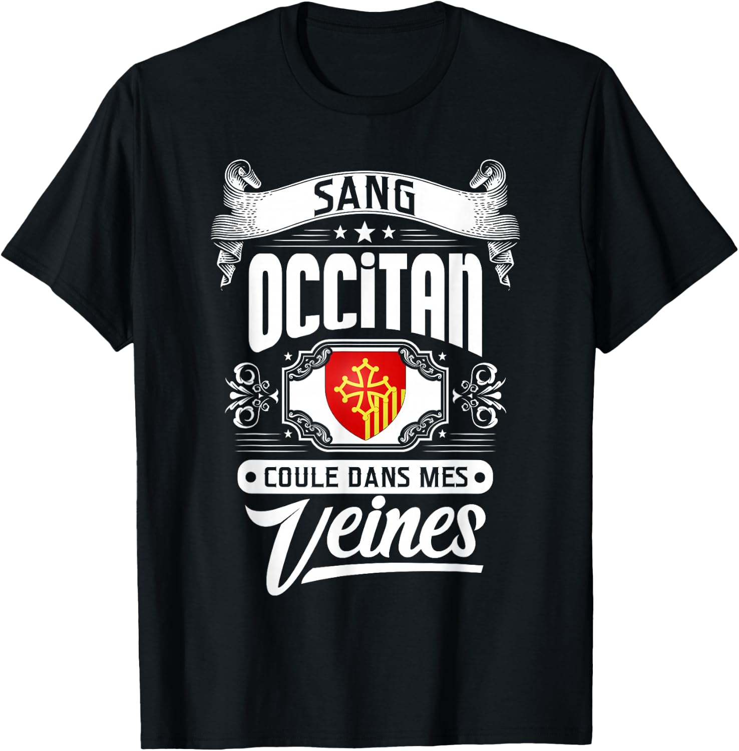 OCCITAN BLOOD RUNS IN MY VEINS – REGIONAL PRIDE , Black, S T-Shirt - T-Shirt | Black