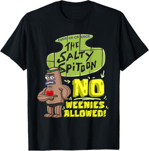 Mademark x SpongeBob SquarePants - Salty Spitoon No Weenies Allowed SpongeBob Gym Bodybuilder T-Shirt - T-Shirt | Black