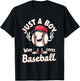 Baseball for Boys, Just A Boy Who Loves Baseball Player T-Shirt - T-Shirt | Black
