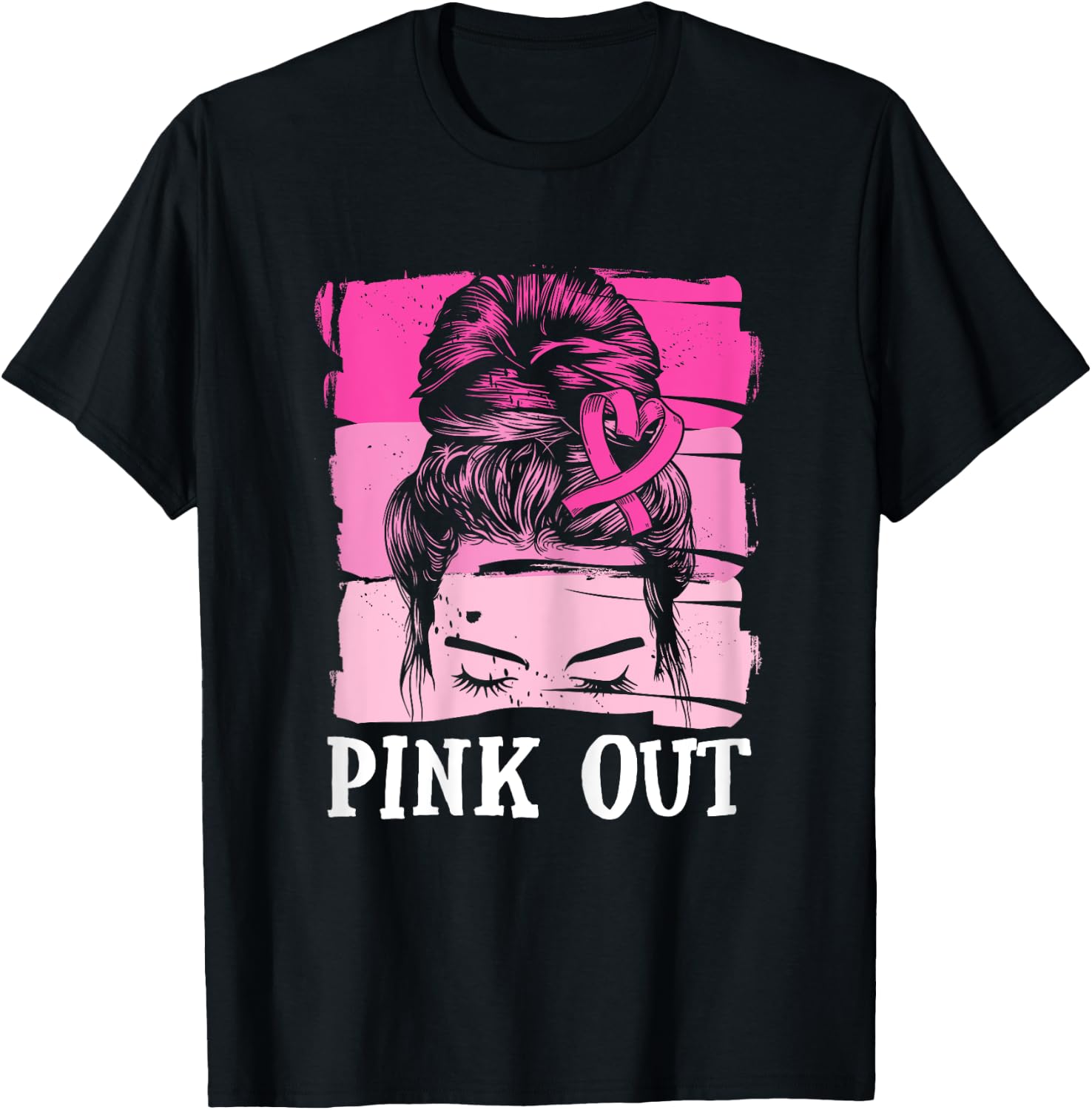 Pink Out Football Mom Mum Brustkrebs Krebs Kriegerin Pink T-Shirt - T-Shirt | Black