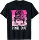 Pink Out Football Mom Mum Brustkrebs Krebs Kriegerin Pink T-Shirt - T-Shirt | Black