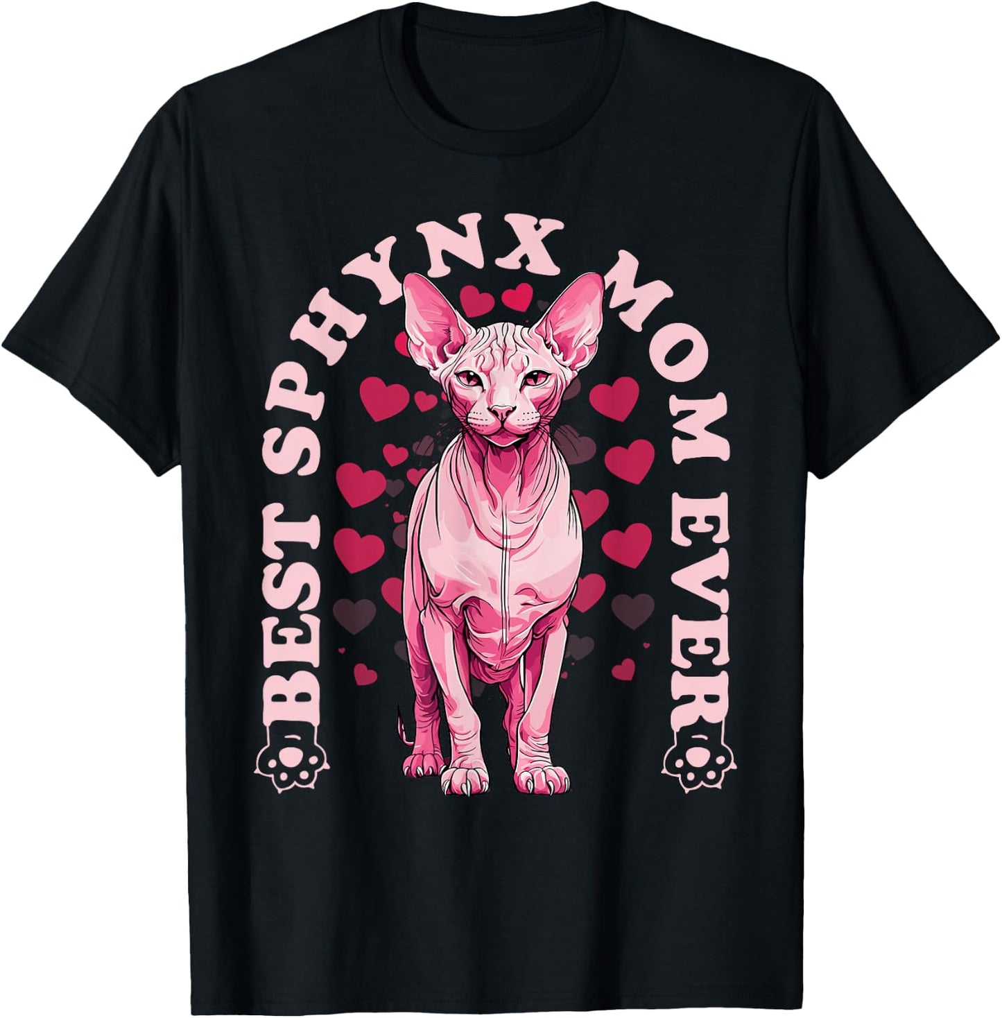 Best Sphynx Cat Mom Cute Kitten Hairless Sphinx Mother Funny Women Girls Kids T-Shirt - T-Shirt | Black