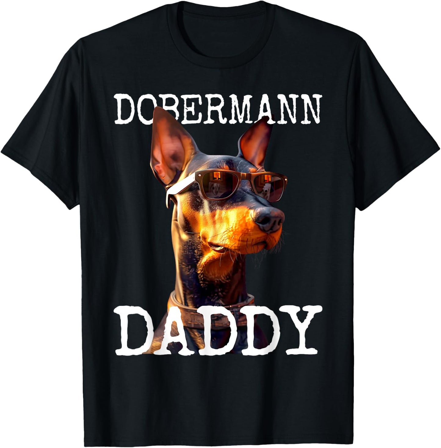 Dobermann Daddy Dogs Daddy Father's Day Dad Dobermans T-Shirt - T-Shirt | Black