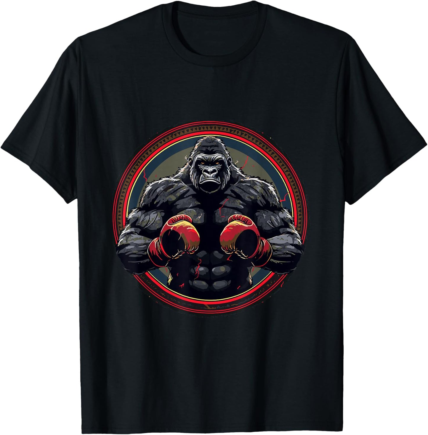 Silverback Gorilla with Boxing Gloves | Boxer Fighter Boxing , black T-Shirt - T-Shirt | Black