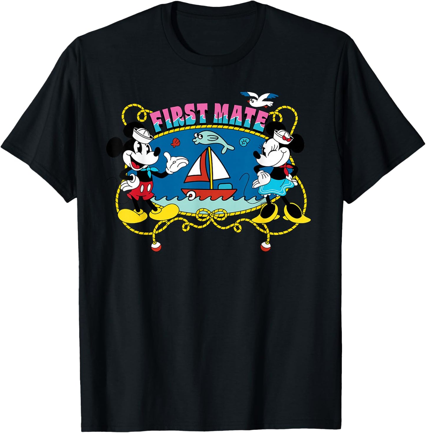 Disney Cruise Family Group Vacation Matching First Mate T-Shirt - T-Shirt | Black