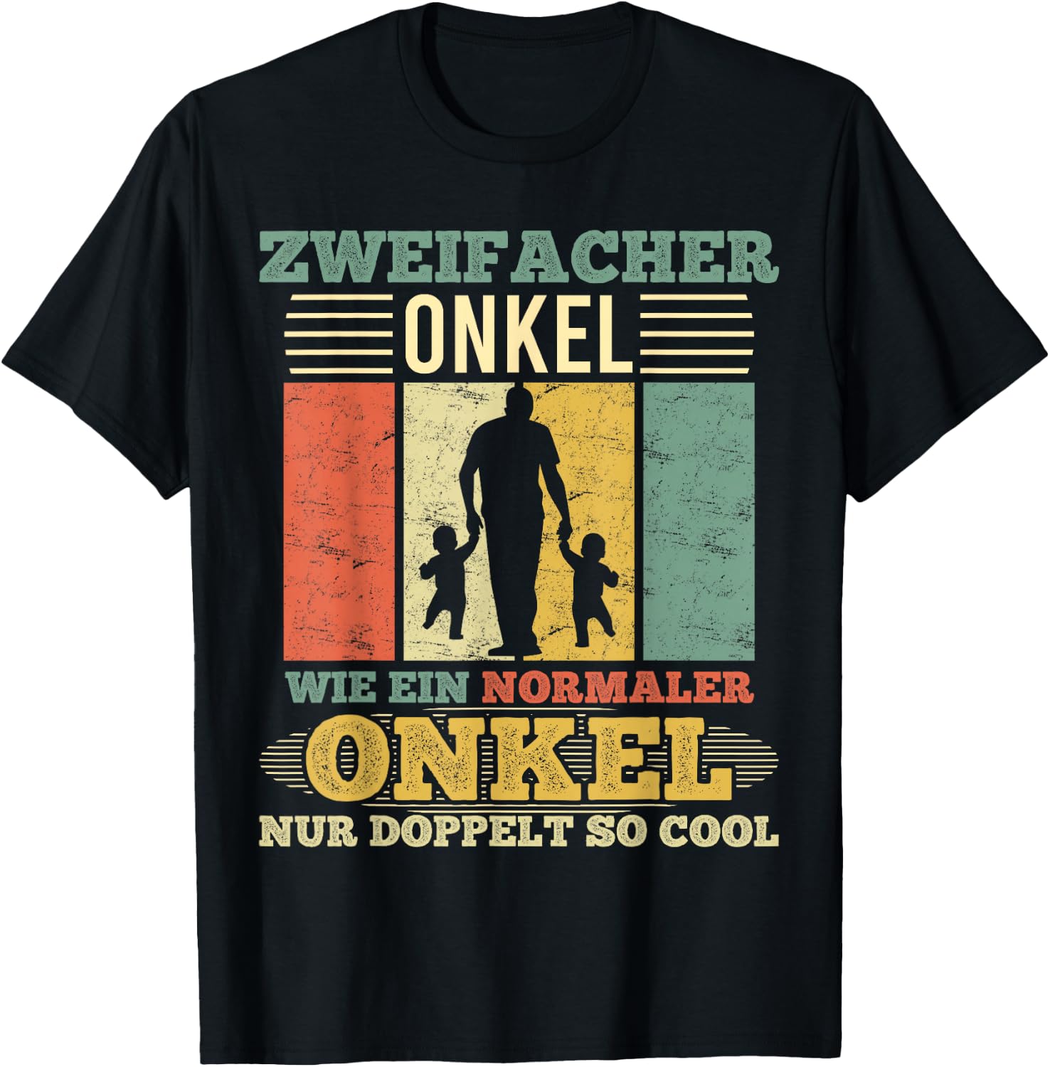 Men's Double Uncle Normal Uncle "Only Double So Cool", black T-Shirt - T-Shirt | Black