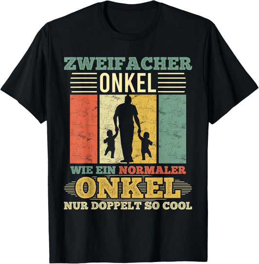 Men's Double Uncle Normal Uncle "Only Double So Cool", black T-Shirt - T-Shirt | Black