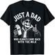Just A Dad Who Always Came Back with The Milk Retro Skeleton T-Shirt - T-Shirt | Black