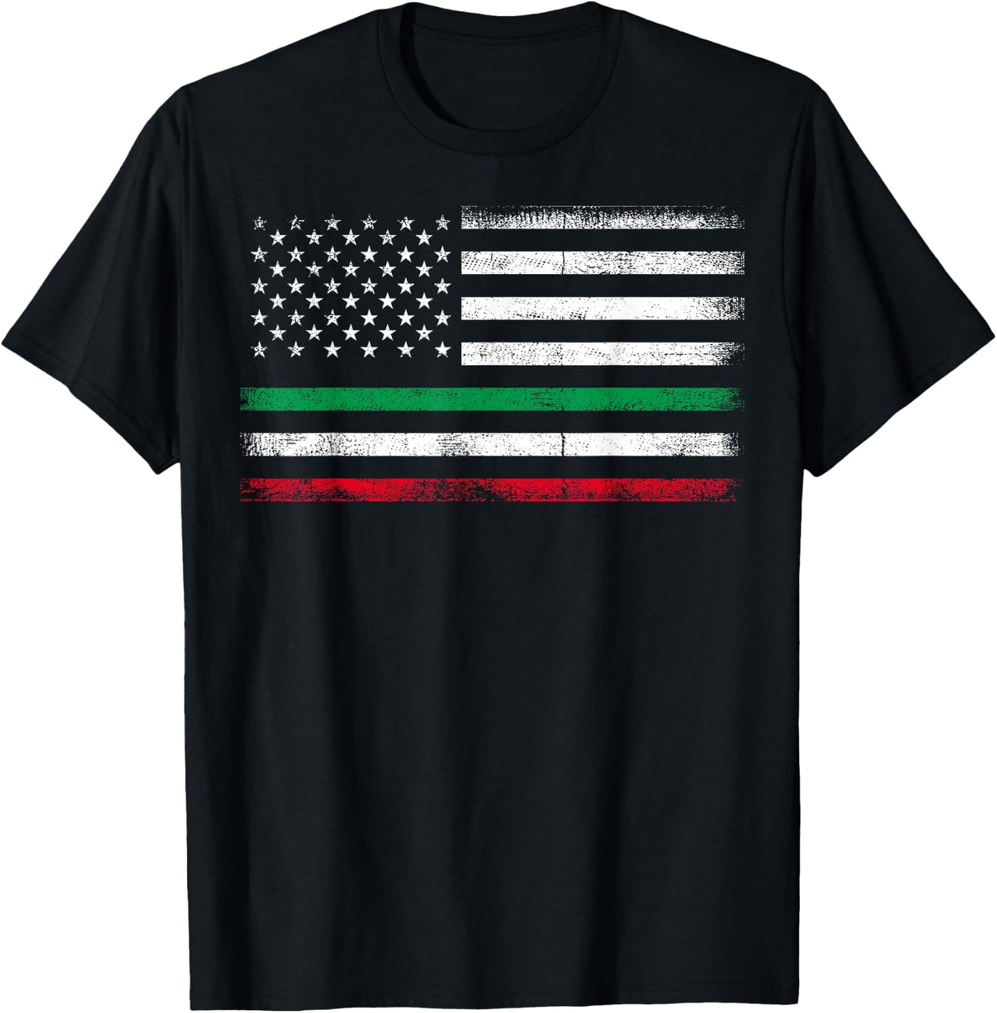 Italian American Flag Italy Flag T-Shirt - T-Shirt | Black