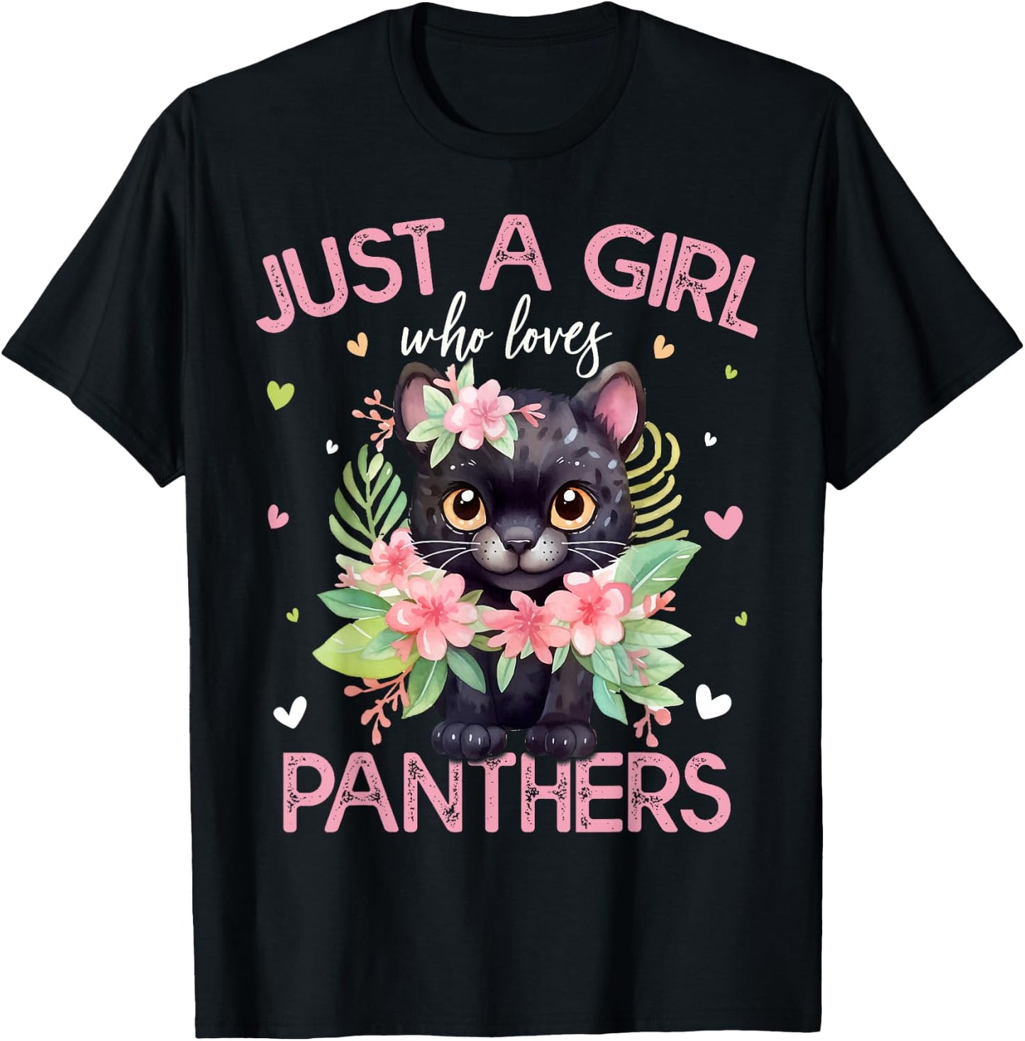 Just A Girl Who Loves Panthers Girls T-Shirt - T-Shirt | Black