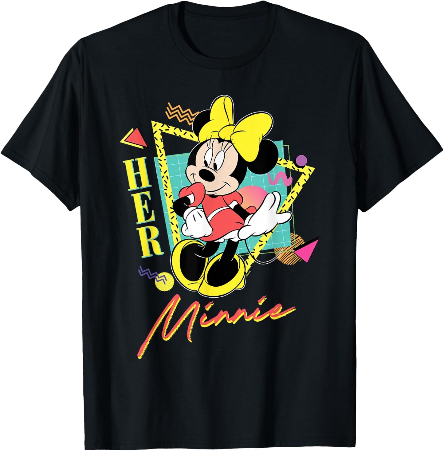Disney Minnie Mouse Retro '90s Couples Matching Her Minnie T-Shirt - T-Shirt | Black