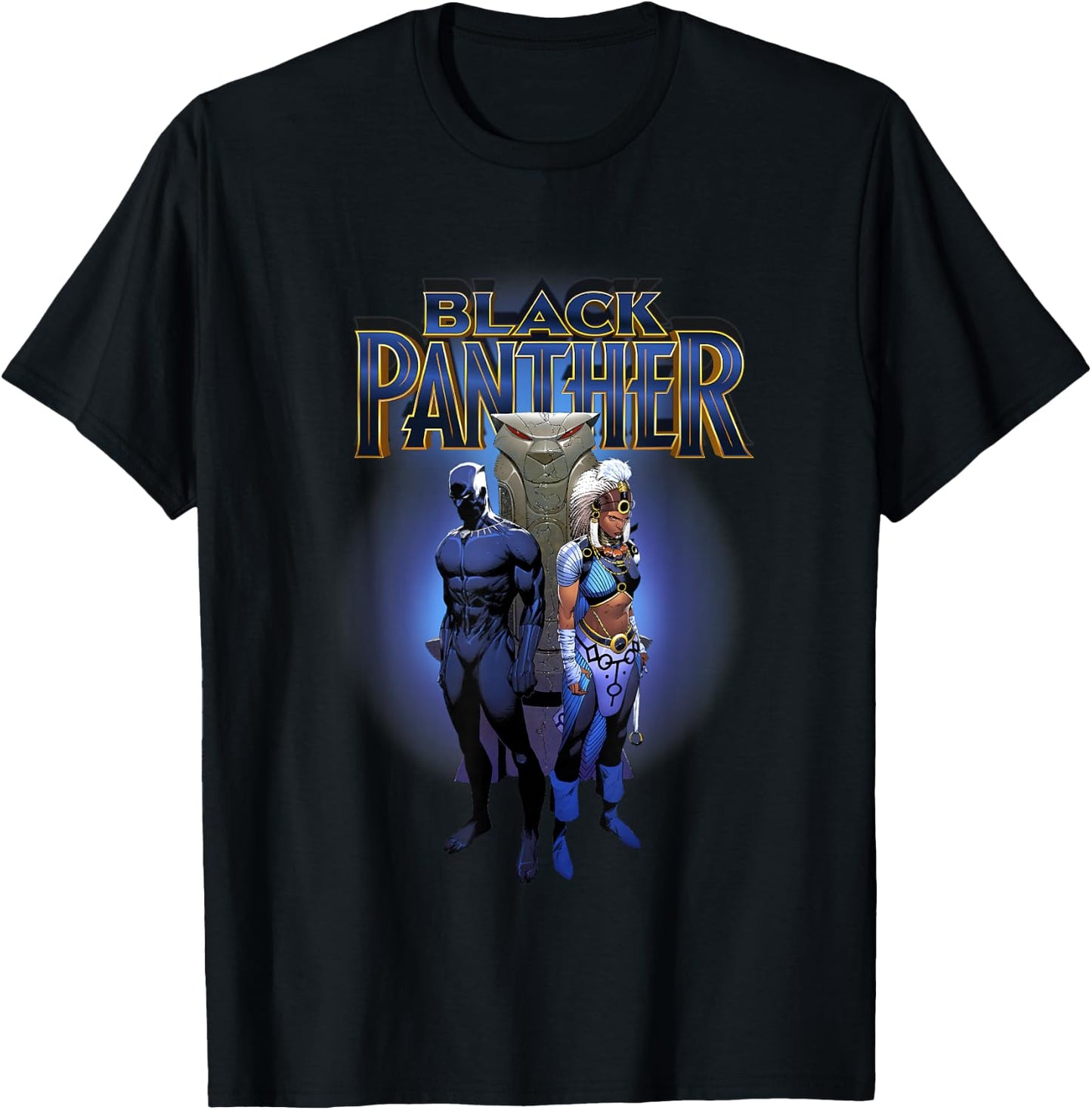 Marvel Comics Retro Classic Black Panther T'Challa & Shuri T-Shirt - T-Shirt | Black