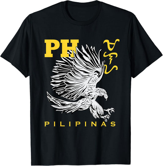 Philippine Eagle Filipino Baybayin Word Freedom T-Shirt - T-Shirt | Black