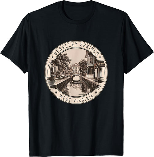 Berkeley Springs West Virginia Illustration Travel Art Badge