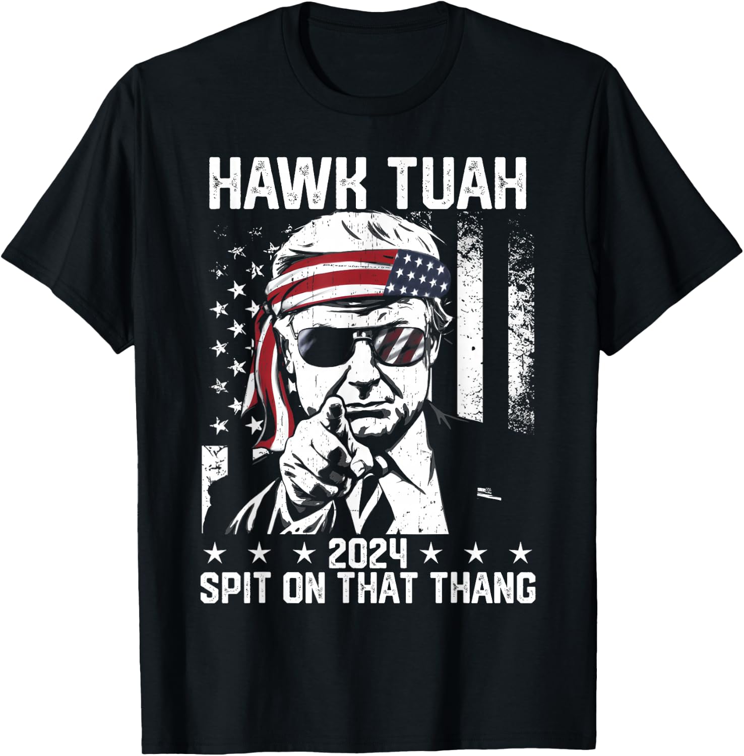Donal Trump Funny Hawk Tush Spit on that Thang T-Shirt - T-Shirt | Black