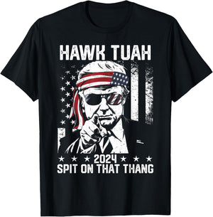 Donal Trump Funny Hawk Tush Spit on that Thang T-Shirt - T-Shirt | Black