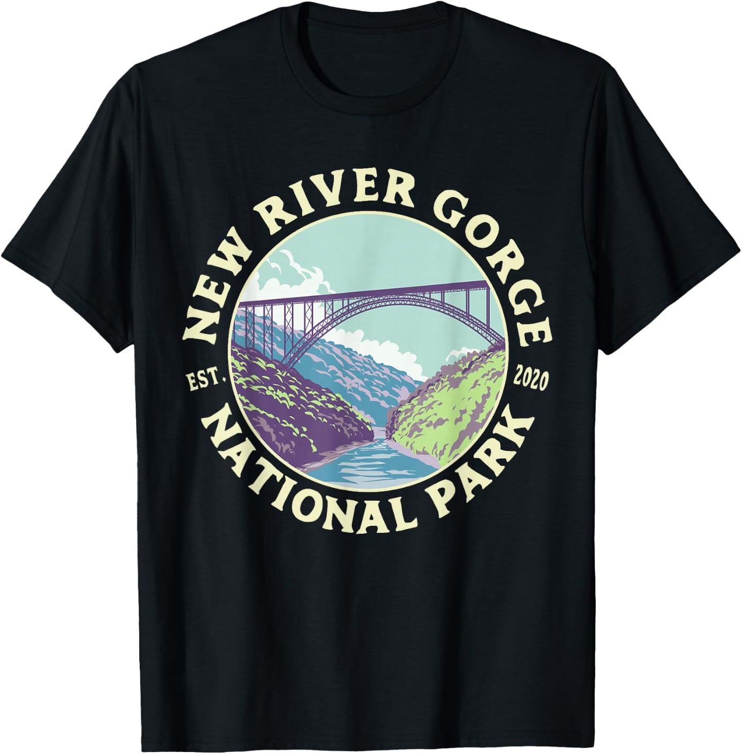 New River Gorge National Park and Preserve WV West Virginia T-Shirt - T-Shirt | Black